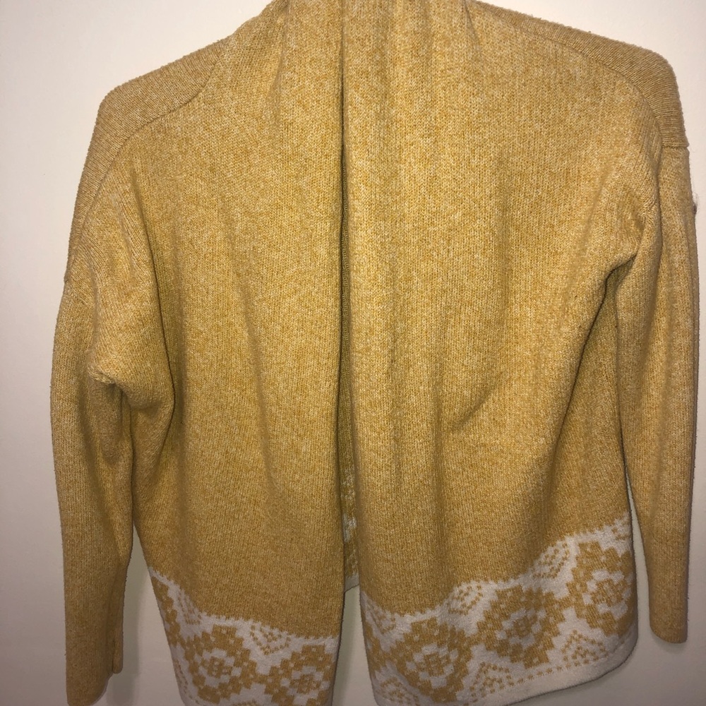 Yellow and White Patterned Cardigan